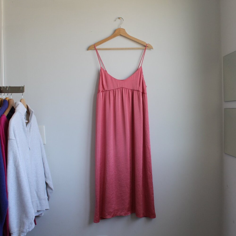 NWT Aritzia "Lover" Satin Babydoll Midi Dress